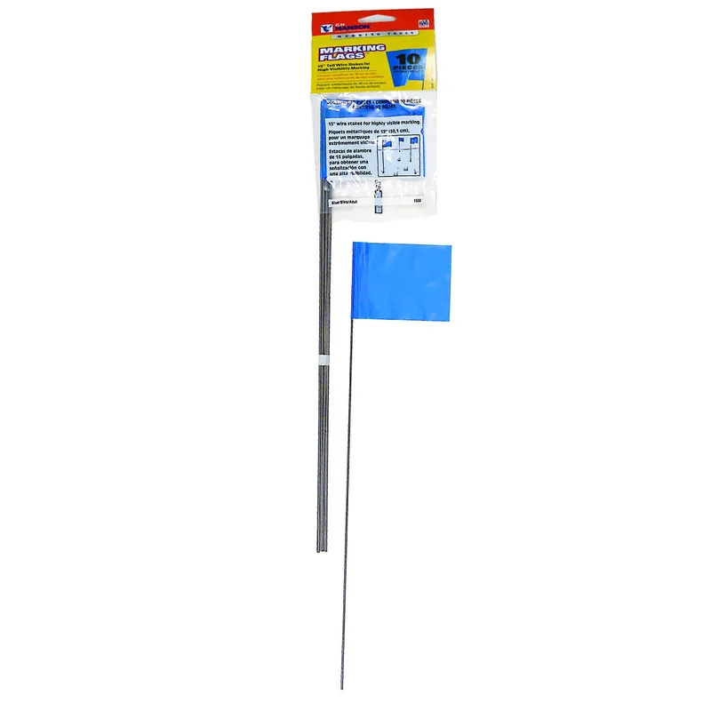 C.H. Hanson 15 In. Blue Marking Flags Polyvinyl 10 Pk