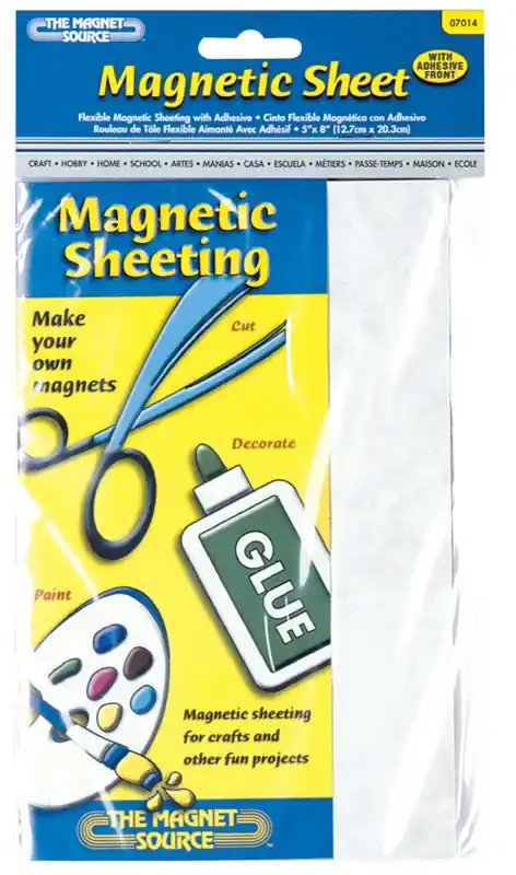 8 In. L X 5 In. W Black Flexible Magnetic Sheet 0.6 Mgoe