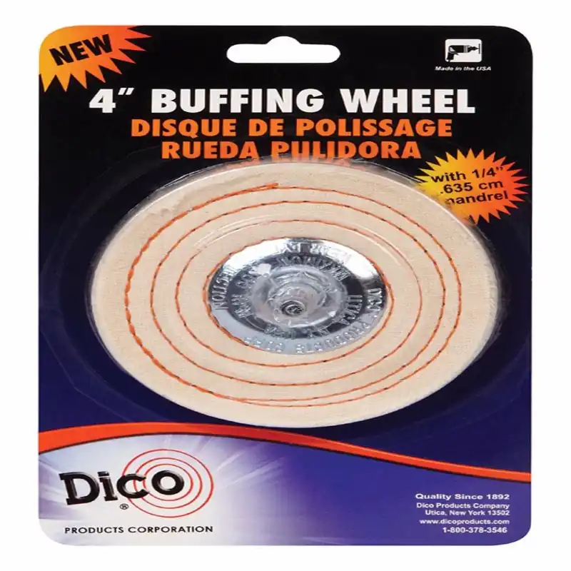 4 Inch Cotton Buffing Wheel With 1/4 Inch Mandrel - Model 527-40-4m