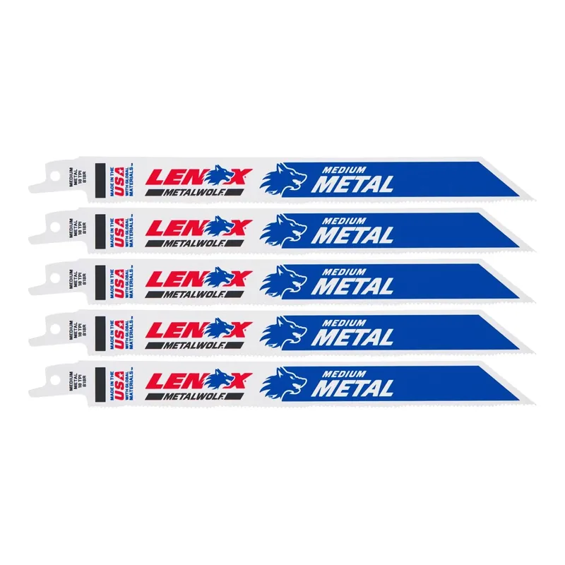 Lenox METALWOLF 8 In. Bi-Metal WAVE EDGE Reciprocating Saw Blade 18 TPI 5 Pk