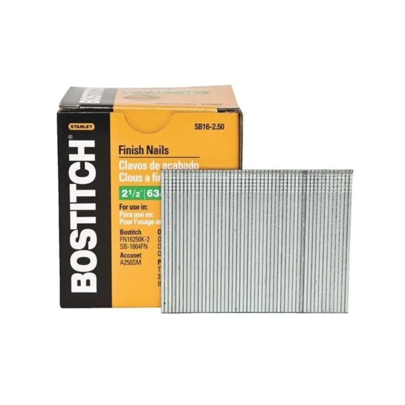 Bostitch 2-1/2 In. L X 16 Ga. Straight Strip Coated Finish Nails 2500 Pk