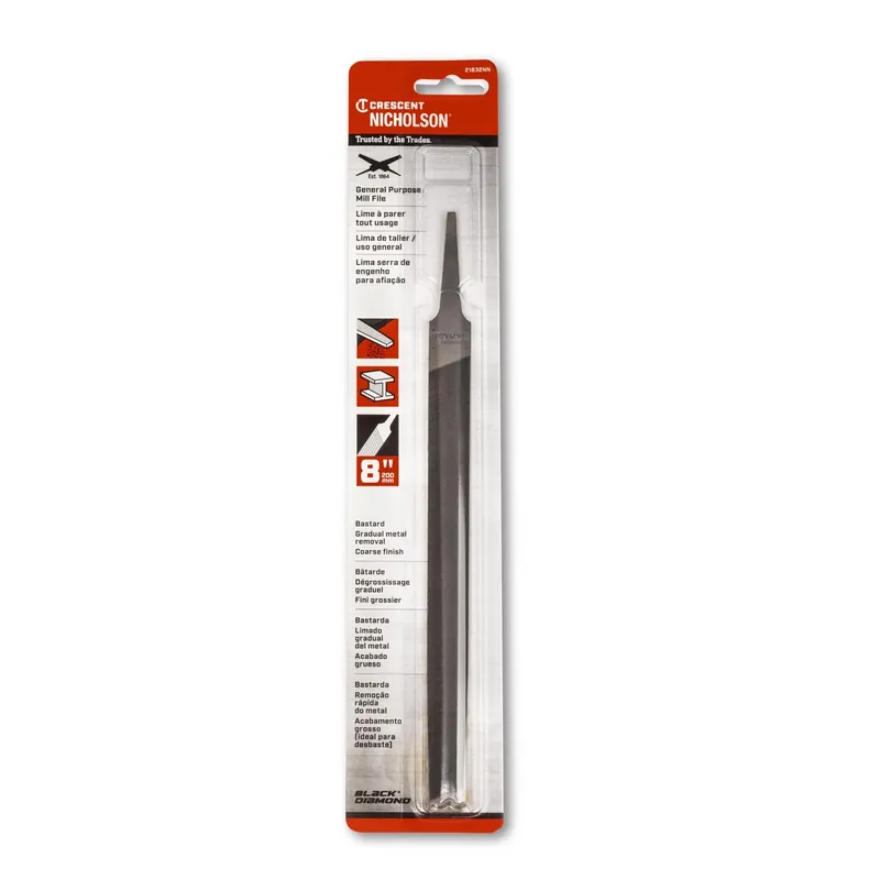 Nicholson Mill Bastard File, American Pattern, 8 In.