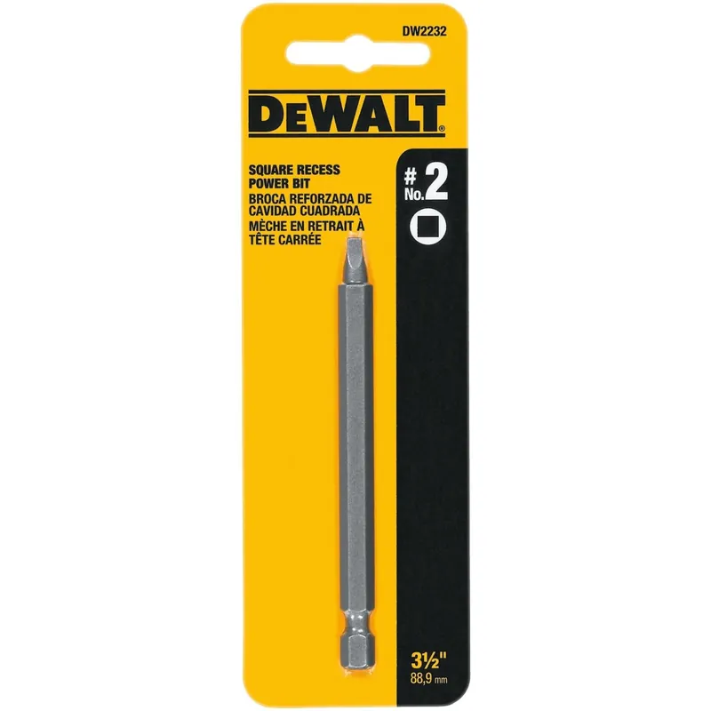  2 Square Drive Recess Bit, 3-1/2 In.