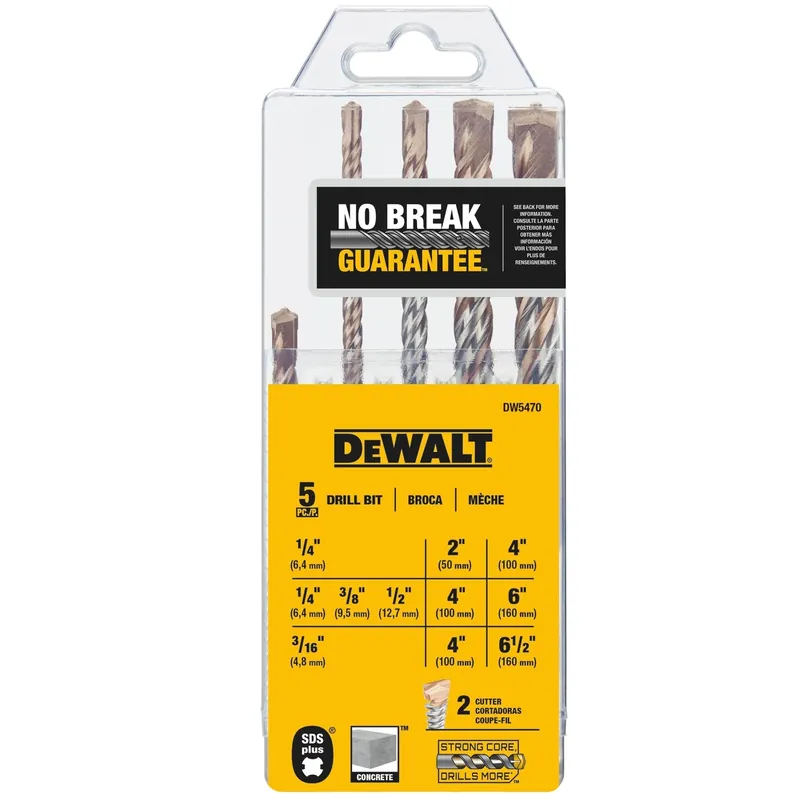 5-Pc. Carbide SDS Plus Hammer Bit Set