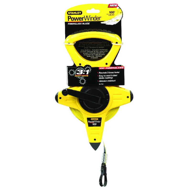 Stanley PowerWinder 100 Ft. L X 0.5 In. W Open Reel Fiberglass Long Tape Measure 1 Pk