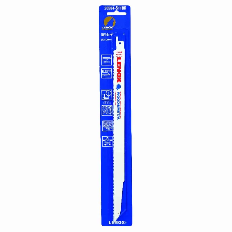 Lenox MULTIWOLF 12 In. Bi-Metal WAVE EDGE Reciprocating Saw Blade 10/14 TPI 1 Pk