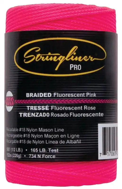 500 Ft. Fluorescent Pink Braided Nylon Mason Line, Model 35462