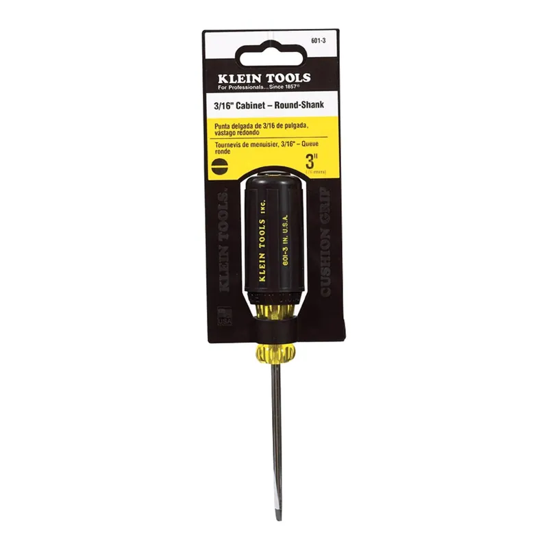 Tools 3/16 In. X 3 In. Cabinet-tip Slotted Screwdriver - Model 601-3