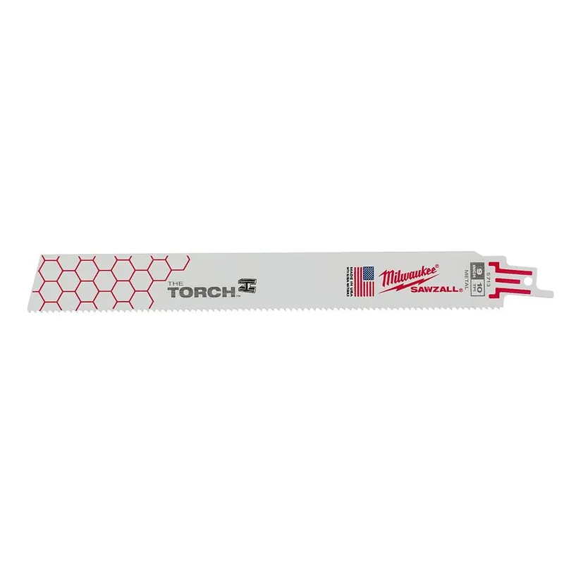Milwaukee 9 In. 10 TPI Torch Thick Metal Cutting SAWZALL Reciprocating Saw Blades (5-Pack)