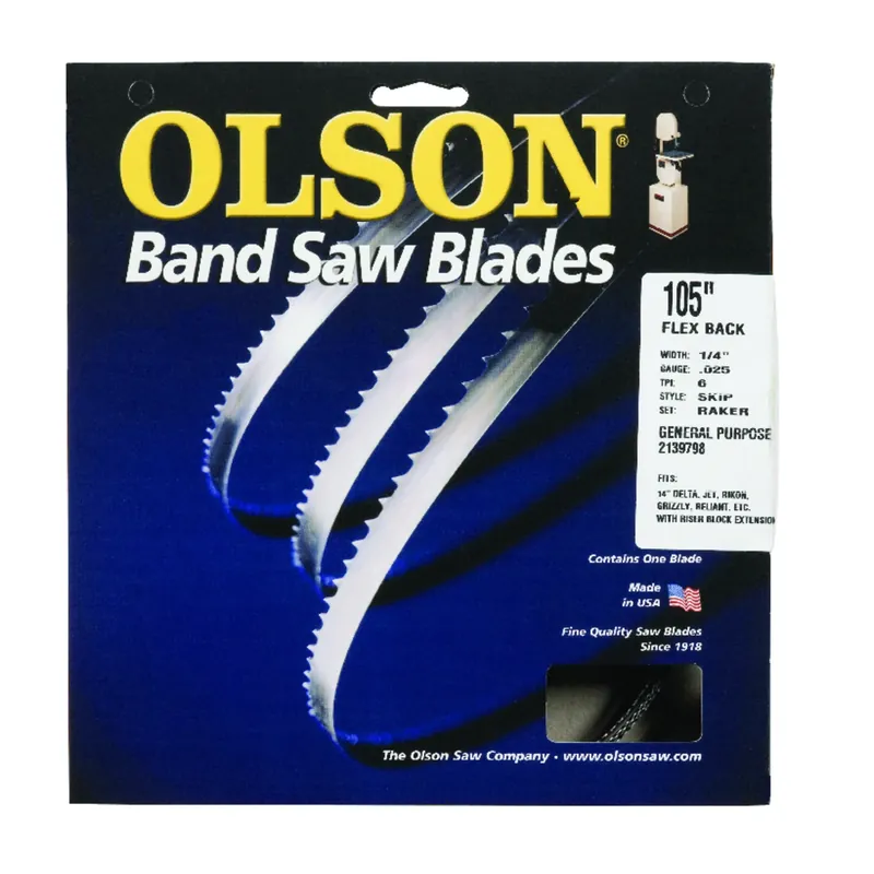Olson 105 In. L X 0.25 In. W Carbon Steel Skip Band Saw Blade 6 TPI Skip Teeth 1 Pk