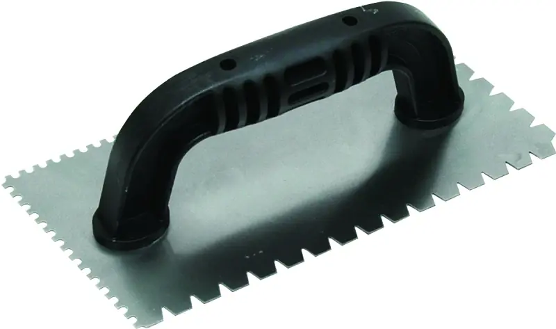 1/8 In. U-notched & 3/16 In. Flat V-notched Trowel With Black Handle