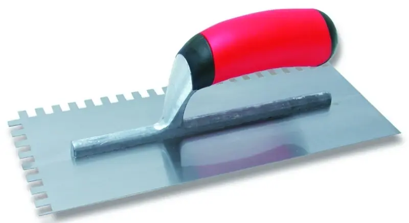 1/4 X 3/8 X 1/4 In. Square Notched Trowel With Soft Grip Handle