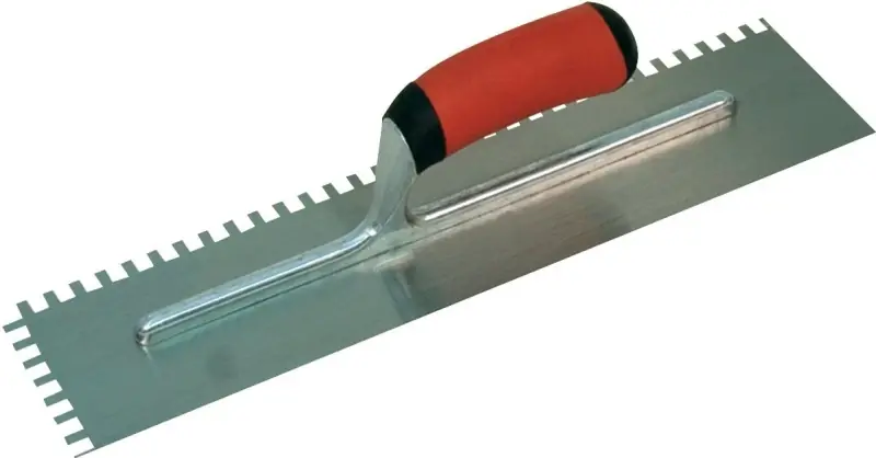 1/16 In. Square Notched Trowel With Soft Grip Handle, 4-1/2 In. Width