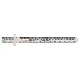 300me 6-inch Flex Precision Stainless Steel Rule With Pocket Clip