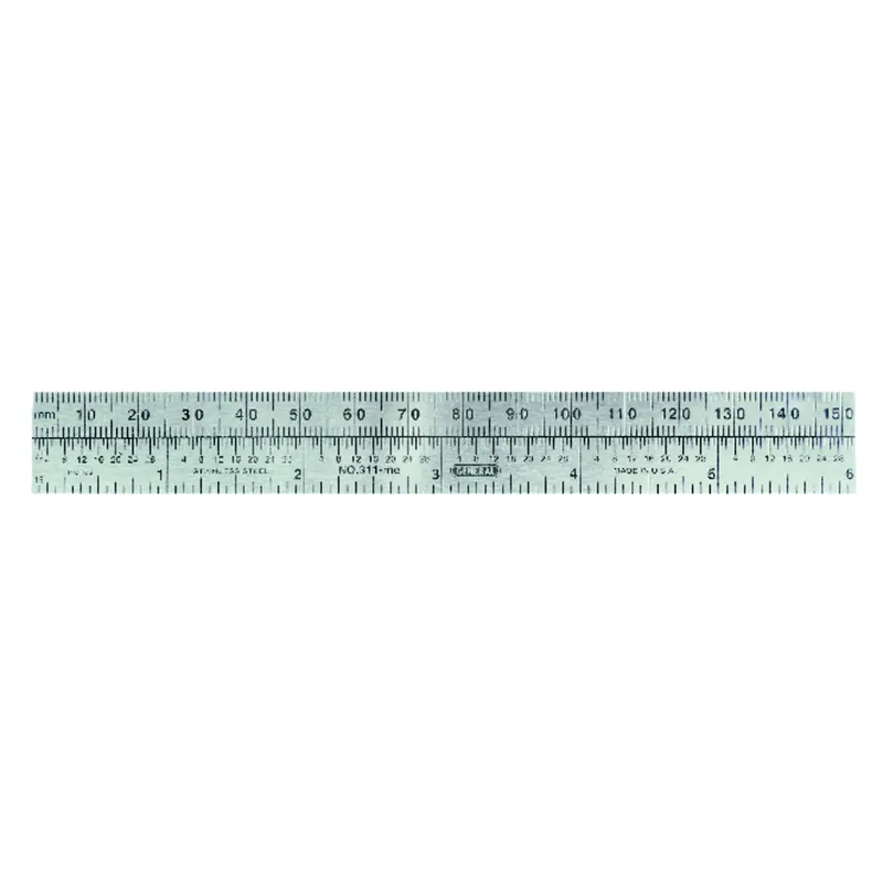 6 In. L X 3/4 In. W Stainless Steel Precision Pocket Rule Metric
