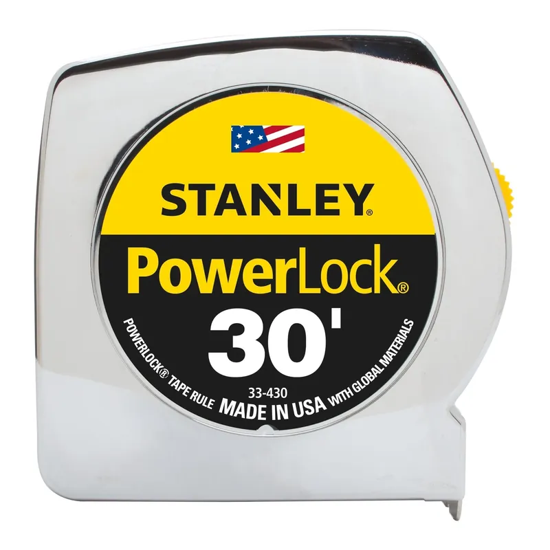 STANLEY PowerLock 30 Ft. L X 1 In. W Compact Tape Measure 1 Pk