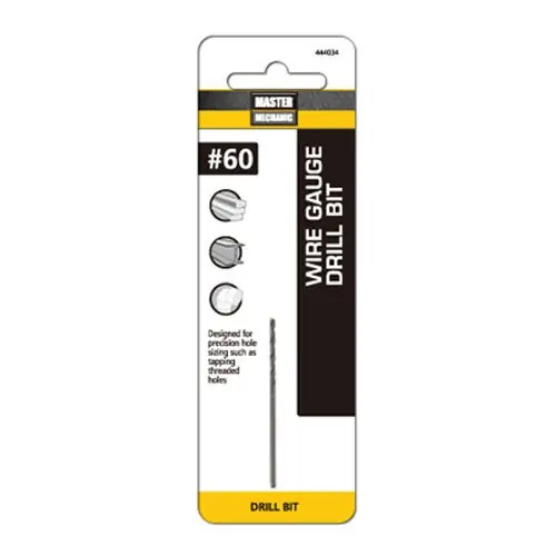 60 1-5/8 In. Wire Gauge Drill Bit, Black Oxide
