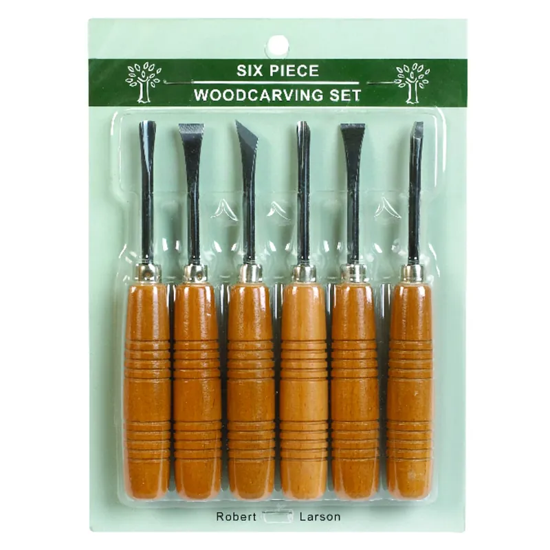 6-piece Wood Carving Tool Set With Chisels, Gouges, Skew And V Tool