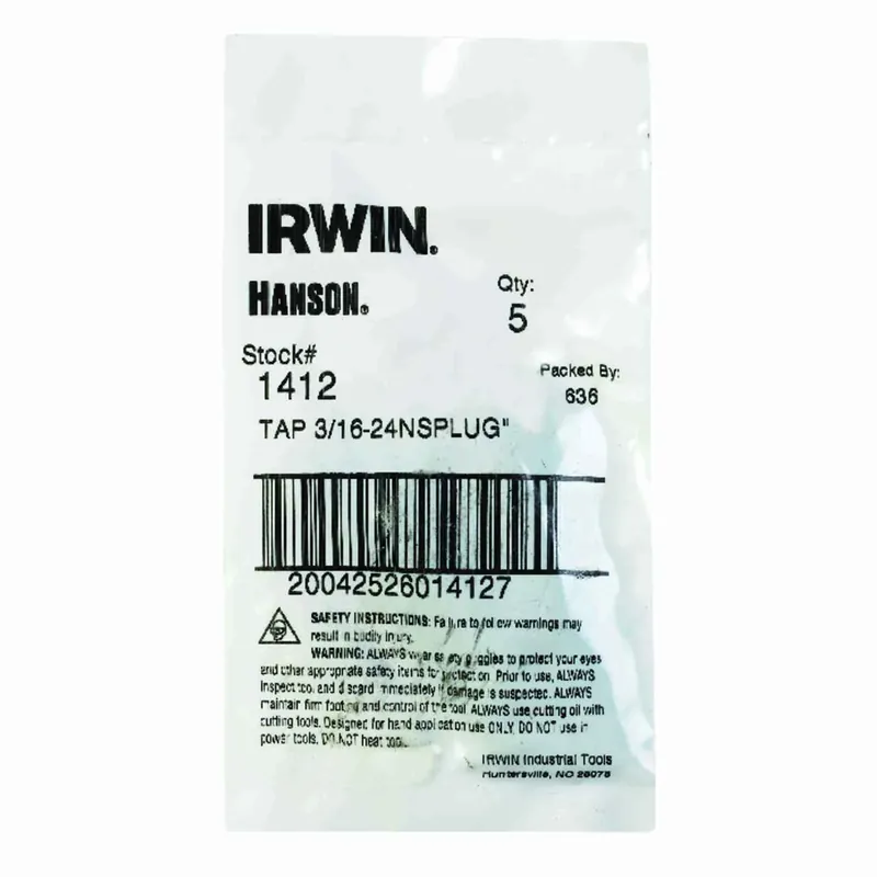 Hanson High Carbon Steel Sae Fraction Tap 3/16 In.-24ns 1 Pc