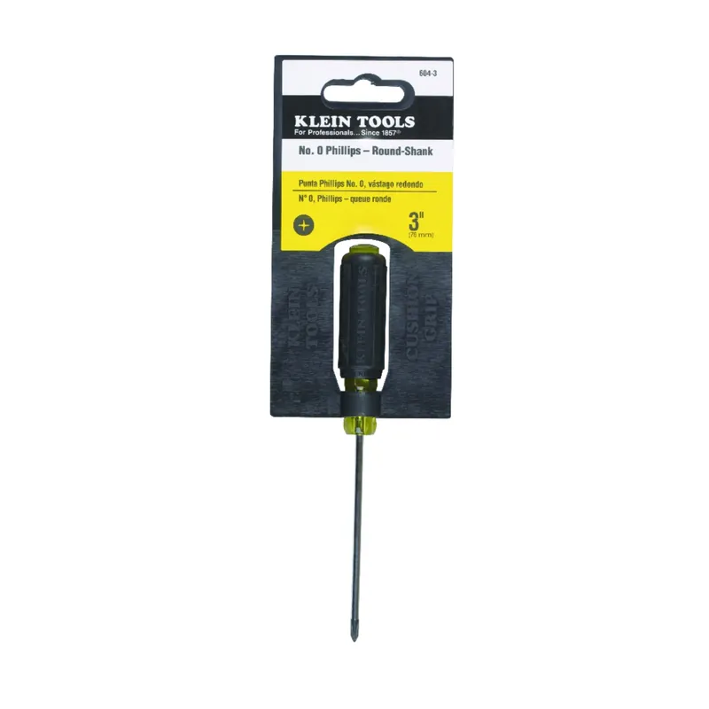 Cushion-grip No. 0 Phillips Mini Screwdriver 3 In. Steel Shaft
