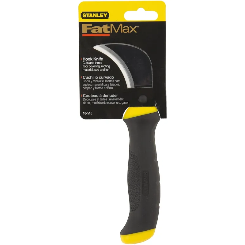 Stanley FatMax 8 In. Fixed Blade Hook Knife Black/Yellow 1 Pk