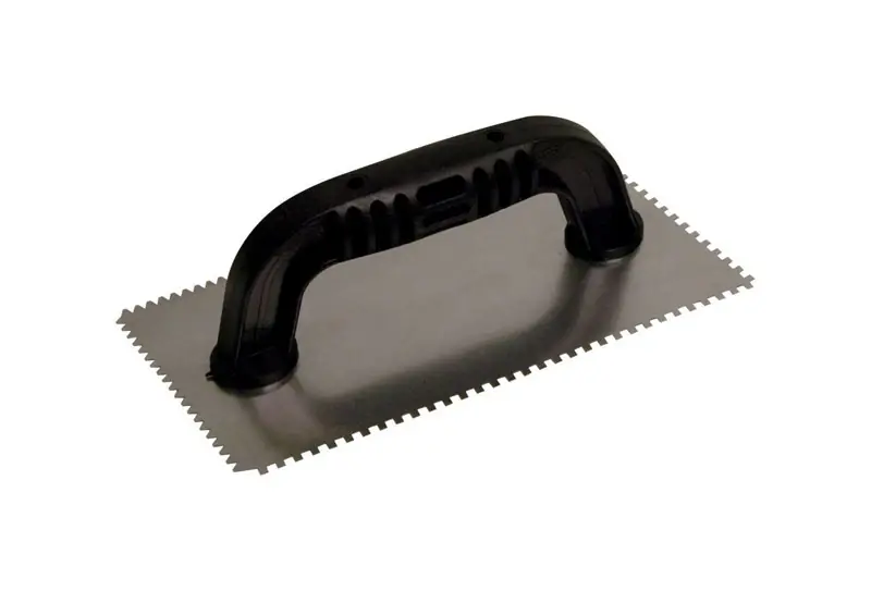 1/8 In. Square & Flat V-notched Trowel With Black Handle, 4 In. X 9 In.