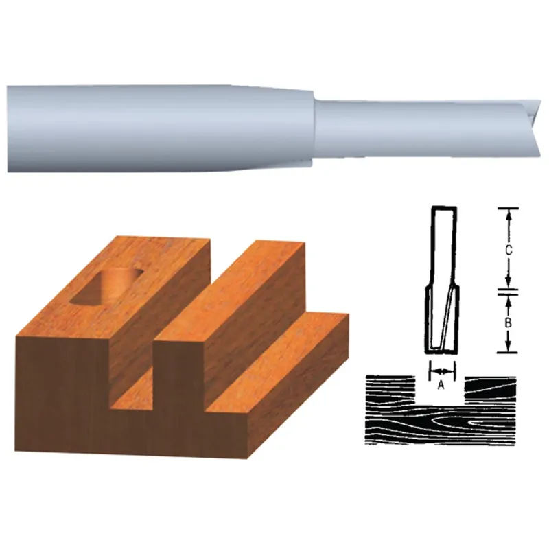 .25 X 1-In. 2-Flute Straight Router Bit