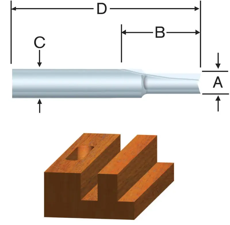 Carbide Tipped 1/2 In. Straight Router Bit, 2-flute, 2-3/16 In. Length