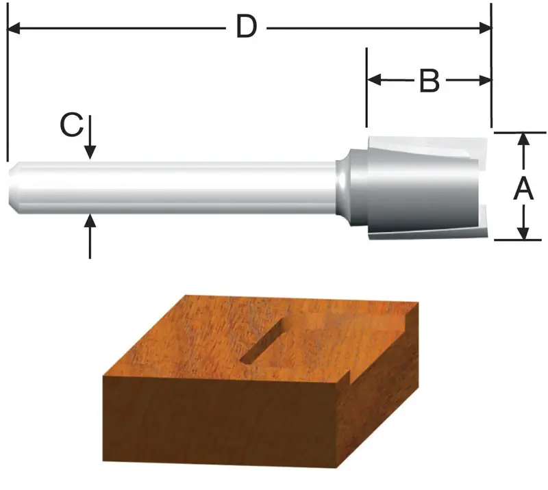 5/8 In. Carbide Tip Mortising Bit, 2 In. Overall Length
