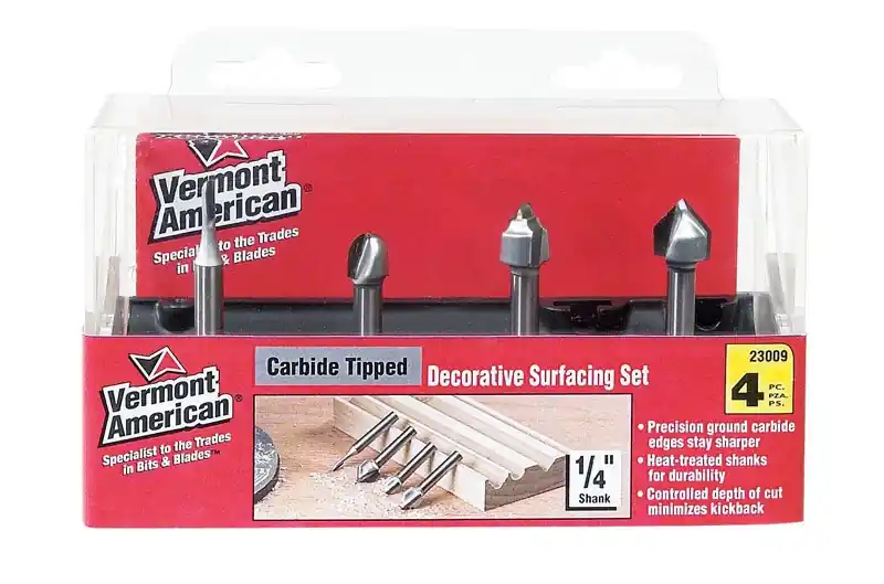 1/4 In. Diameter Multi Size X 4 In. Length Classical Router Bit Set 4 Piece