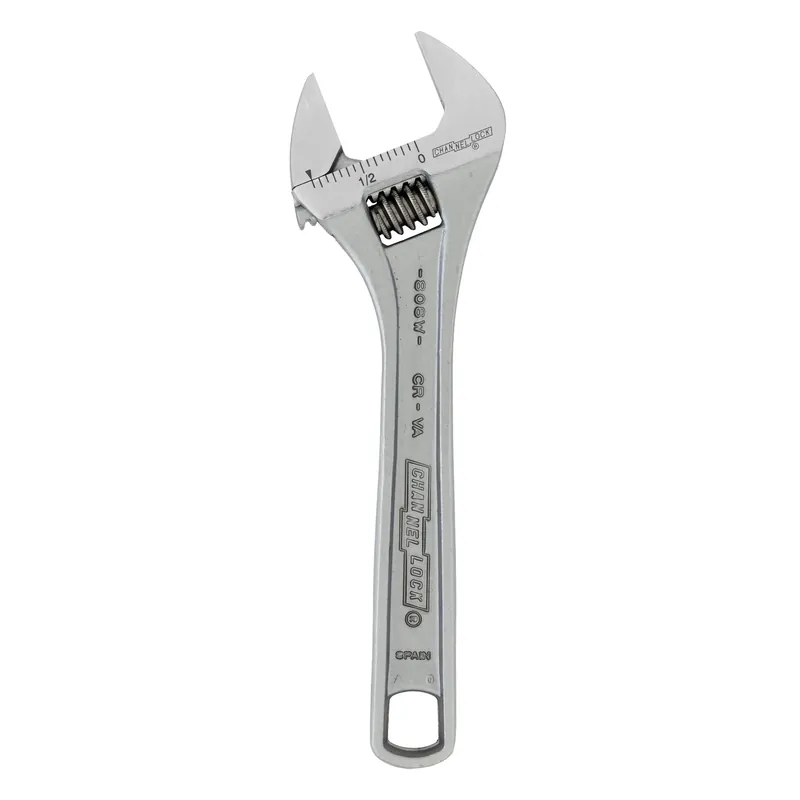 Channellock 6 In. Adjustable Wrench, Chrome Vanadium Steel, Metric And Sae