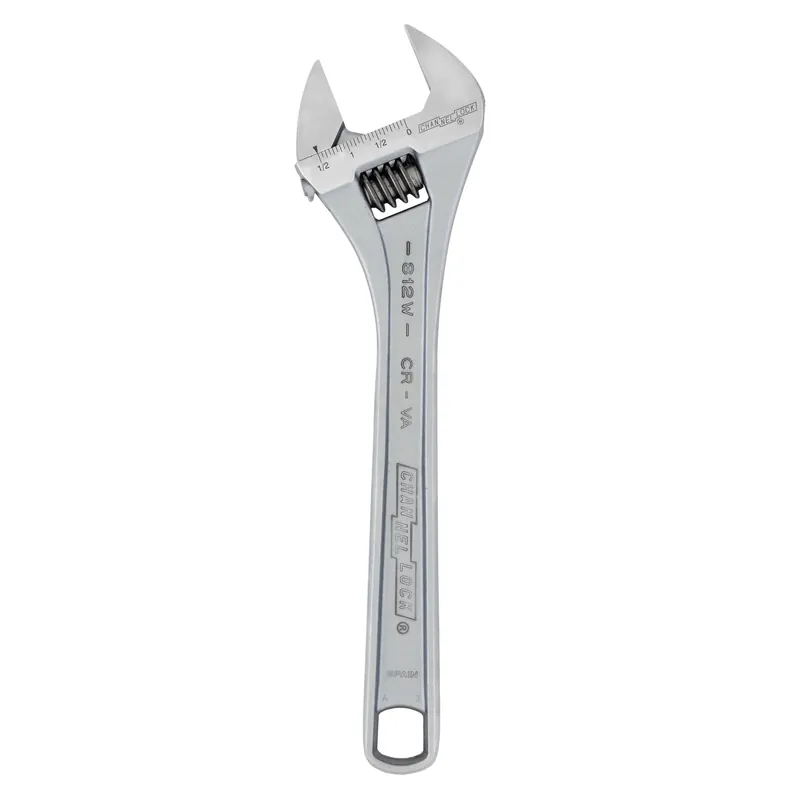 Channellock 12 In. Adjustable Wrench, Chrome Vanadium Steel, Maximum Jaw Capacity 1.5 In.