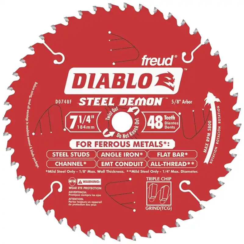 Diablo Steel Demon 7-1/4 In. D X 5/8 In. Cermet Metal Saw Blade 48 Teeth 1 Pk