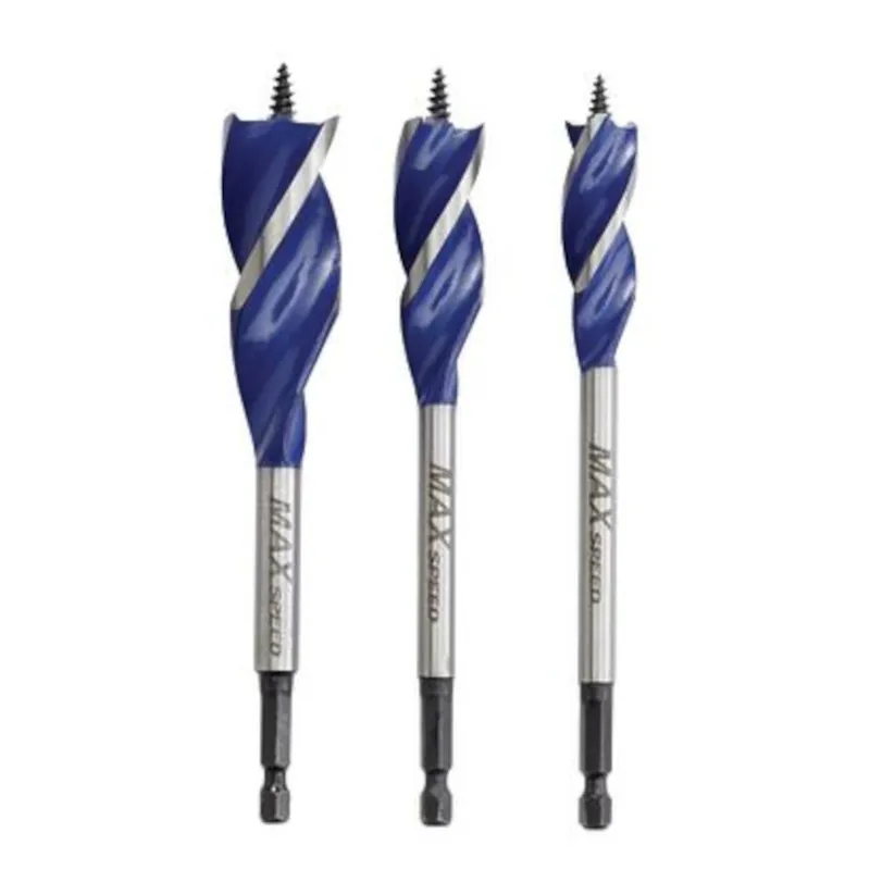 Irwin Speedbor Max Speed Carbon Steel Drill Bit Set Quick-Change Hex Shank 3 Pc