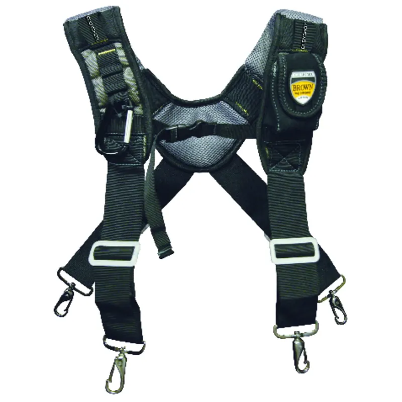 19 In. L X 1.75 In. W Foam Suspenders Black - Adjustable Comfort