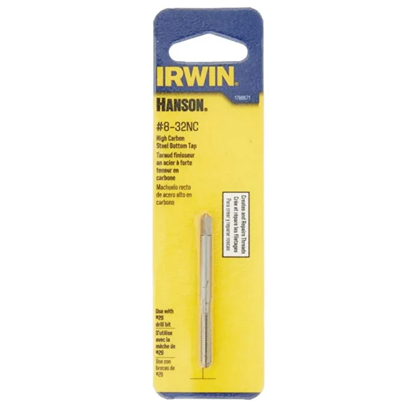 Hanson High Carbon Steel Sae Bottom Tap 8-32nc 1 Piece For Precision Tapping