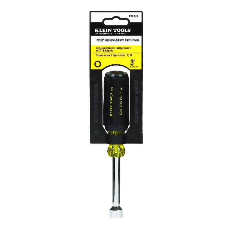 Tools 7/16 In. Hollow Shaft Nut Driver With 3 In. Shaft Length