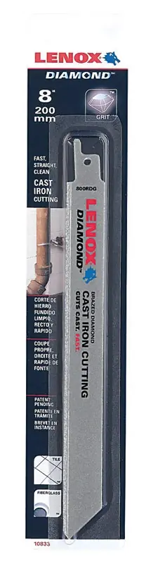 Lenox 8 In. Diamond Grit Reciprocating Saw Blade Grit TPI 1 Pk