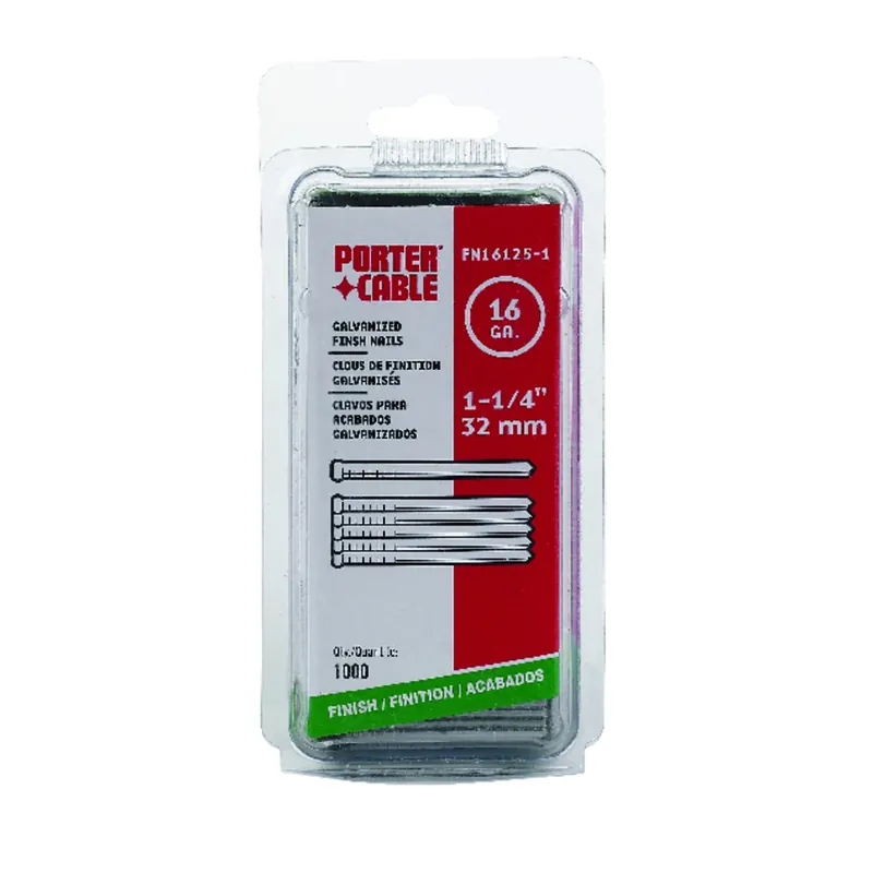 Porter Cable 1-1/4 In. L X 16 Ga. Straight Strip Galvanized Finish Nails 1,000 Pk