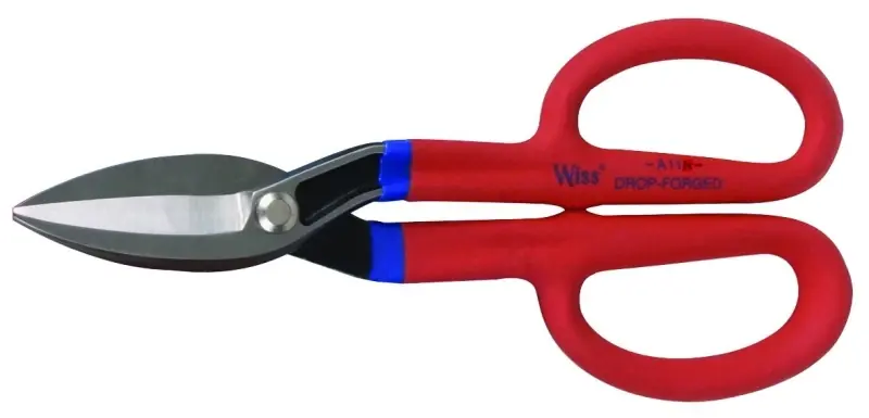 Wiss Straight Tinner Snips, Drop-Forged Steel Blades, 10 In.