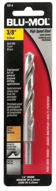 3/8 In. Diameter X 5 In. Length High Speed Steel Drill Bit With Round Shank