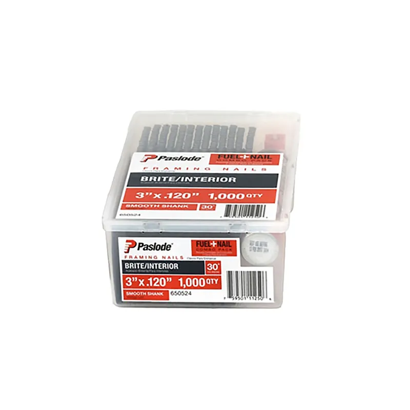 Paslode RounDrive 3 In. L Angled Strip Brite Fuel And Nail Kit 30 Deg 1000 Pk