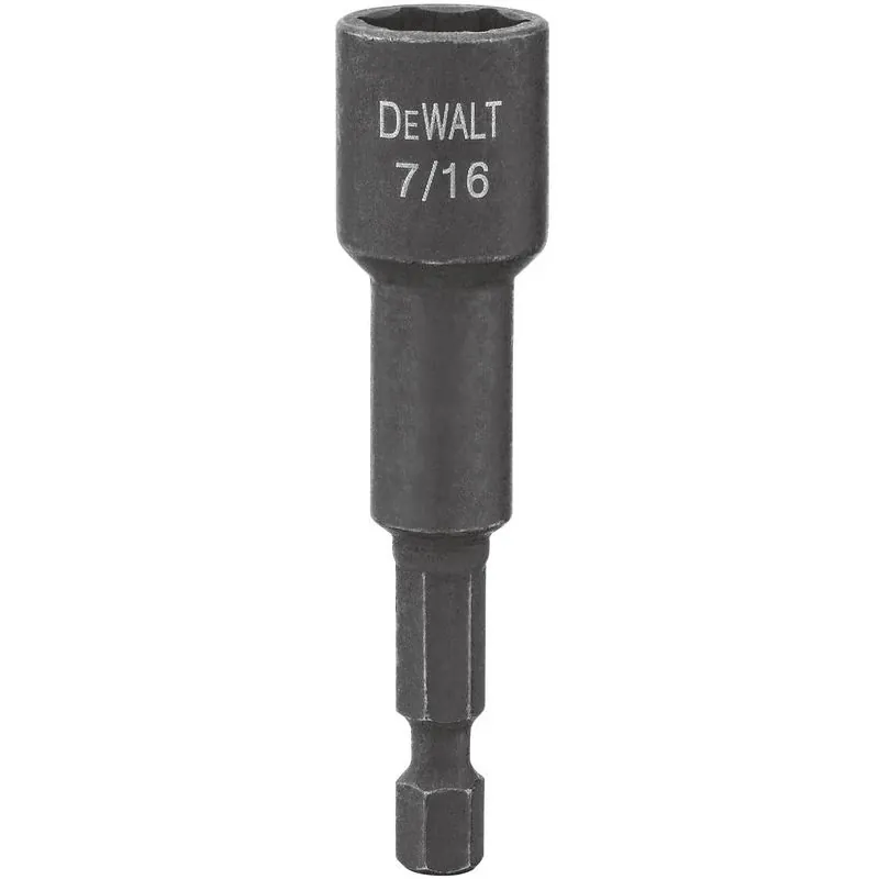 DEWALT Impact‑Ready 7/16" Hex Nut Driver (DW2228IR) – 2.56" Length, 1/4" Shank