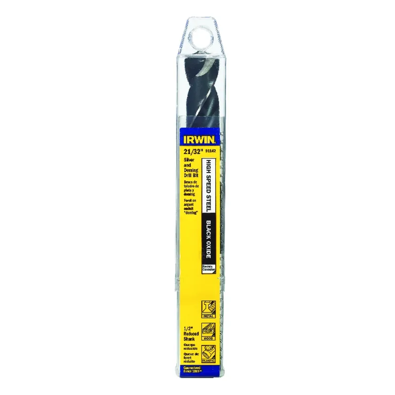 21/32 In. Diameter X 6 In. Length High Speed Steel Drill Bit With Straight Shank