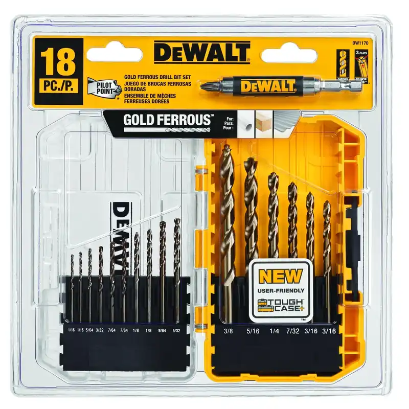 Pilot Point Ferrous Oxide Drill Bit Set Round Shank 18 Piece Set