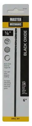 1/8 X 6 In. High-Speed Black Oxide Drill Bit