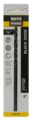 1/4 X 6 In. High-Speed Black Oxide Drill Bit