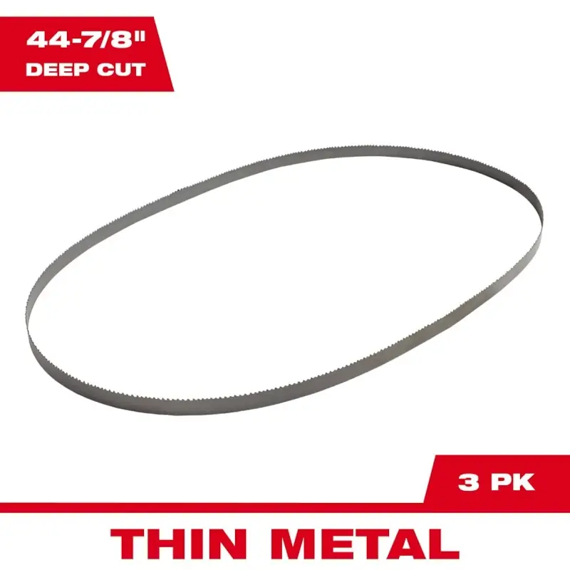 Milwaukee 44.9 In. L X 0.5 In. W Bi-Metal Portable Band Saw Blade 14 TPI Raker Teeth 3 Pk
