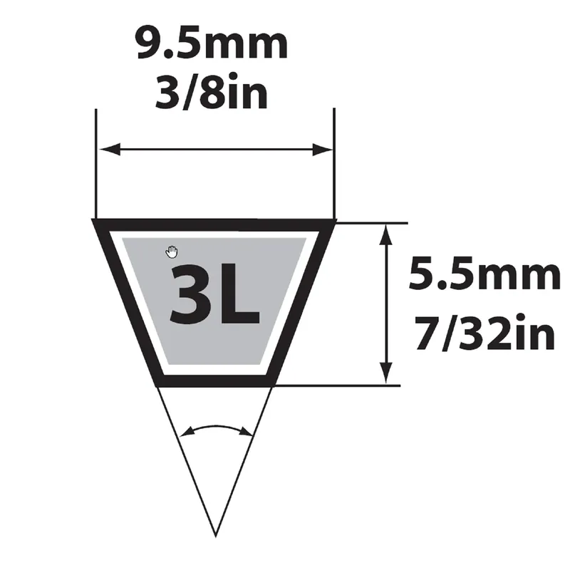 Fhp 3l220 General Utility V-belt 3/8 In. X 22 In. For Fractional Horsepower