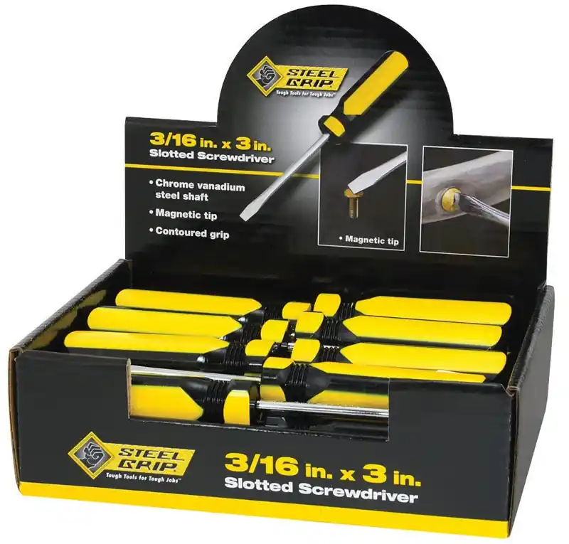 Steel Grip 3/16 In. X 3 In. L Slotted Screwdriver 1 Pc